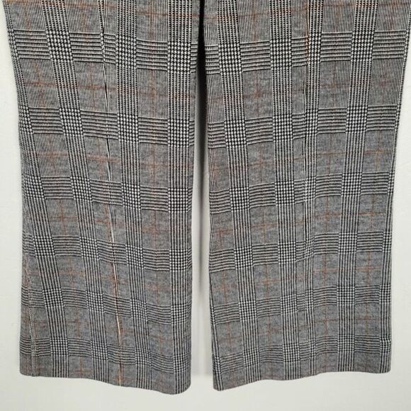 Anthropologie Size S The Essential Crop Flare Stretch Pull On Pants Plaid Gray - Picture 7 of 12